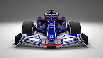 A front view of Scuderia Toro Rosso's 2019 F1 car, the STR14.