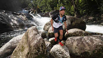 Courtney Atkinson during his epic run across Australia.