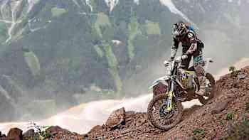 A rider in action during the Erzbergrodeo Red Bull Hare Scramble 2018.