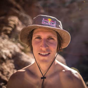 Brandon Semenuk poses for a portrait during the Red Bull Rampage in Virgin, UT, USA on 23 October, 2015.