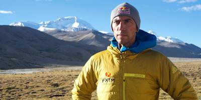 Valery Rozov seen during the #FXTMbasejump project, the world's highest BASE jump, at Mount Cho Oyu, Himalayas in October 2016