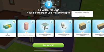 Levelaufstiege erweitern eure Möglichkeiten in "Die Sims Mobile".