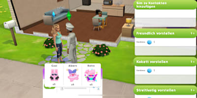 Sticker verteilen in "Die Sims Mobile"