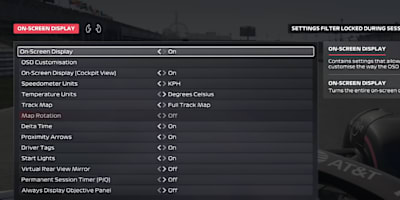 Ustawienia ekranu w F1 25