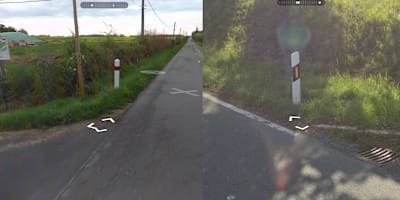 Słupki we Francji (z lewej) oraz w  Niemczech