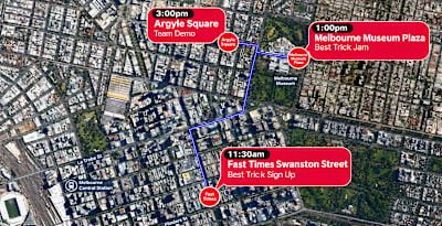 Red Bull Spot Check Melbourne Naarm Map