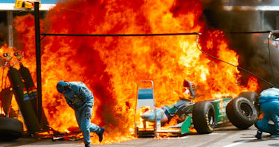 Пожежа на обслуговуванні машини команди Benetton