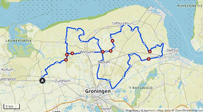Schouwerzijl – Onderdendam rondtocht