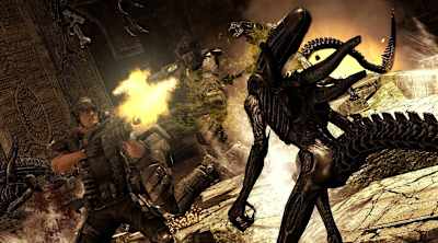 In Aliens vs Predator greift man zum Pulsgewehr.