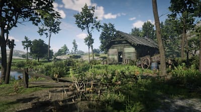 A house in Red Dead Redemption 2 likely featuring hidden treasures