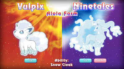 Vulpix e Ninetales de Alola exclusivos do Sun