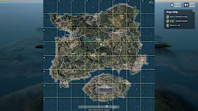 A screenshot of the PUBG map showing tunnels