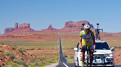 A competitor takes part in the Race Across America.