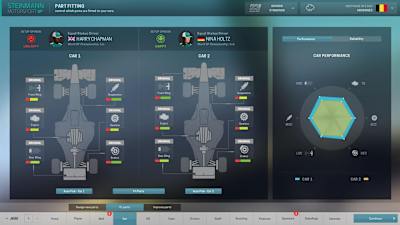 Motorsport Manager's part fitting screenshot