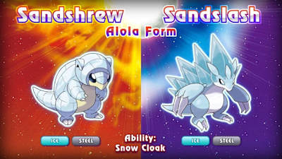 Sandshrew e Sandslash de Alola exclusivos do Moon