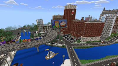 In Minecraft gebaute Stadt. In Minecraft gebaute Stadt.