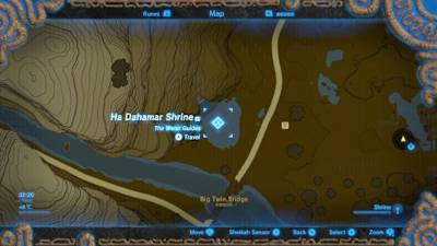 Une image de la carte du nouveau jeu Nintendo Switch The Legend of Zelda: Breath of the Wild.