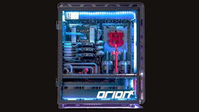 One brightly lit gaming PC