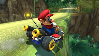 A screenshot of auto steering in Mario Kart 8 Deluxe