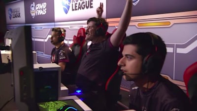 Jacob erupts after winning a game at the S2 LAN