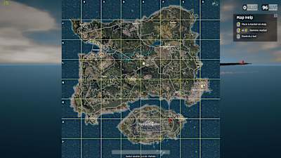 A screenshot of the PUBG map showing radio tower