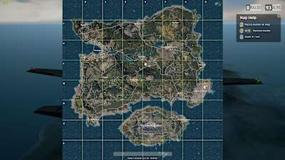 A screenshot of the PUBG map showing mansion