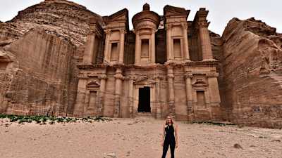 Cassie De Pecol at the site in Jordan where Miles Daisher BASE jumped.