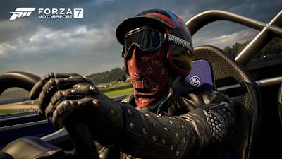 A screenshot of a driver in Forza 7