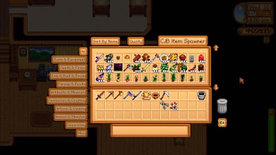 A screenshot of the CJB Item Spawner mod