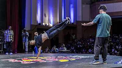 B-Boys perform at Red Bull BC One's stage.