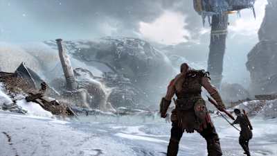 Kratos und Atreus in God of War. Das Action-Rollenspiel setzt spielerisch wie technisch neue Maßstäbe