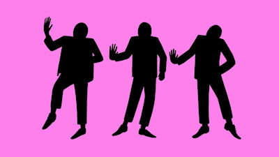 A silhouette image of dancers doing the Sekem.