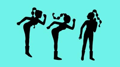 A silhouette image of dancers doing the Kukere.