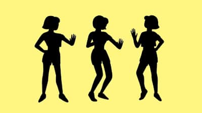 A silhouette image of dancers doing the Skelewu.