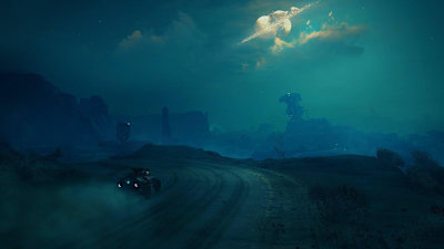 Screenshot of driving in Rage 2