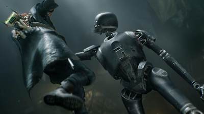 "Hello, I'm IG-88's cousin. You owe him some motor oil... NOW!"