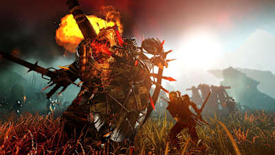 Geralt im Kampf gegen den Draug. Der Feuerdämon zählt zu den packendsten Bossfights in The Witcher 2