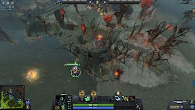 An observer ward is placed in the safe lane of a Dota 2 map.