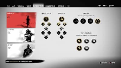 Die Charakterentwicklung in Ghost of Tsushima reicht von neuen Skills, Ausrüstungsgegenständen bis hin zu Haltungen und mehr.