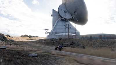Screenshot from Forza Horizon 5 shows a Baja Buggy at an observatory in Mexico.
