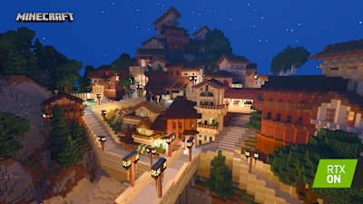 Eine Minecraft-Stadt mit Raytracing-Effekten. Das Gaming-Evergreen erfindet sich bis heute immer wieder neu