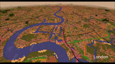 Ein Blick auf die Minecraft-Version von London. Joseph Braybrook fertigte eine 83 Milliarden Blöcke umfassende Version in Minecraft an.