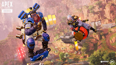 Gibraltar und Caustic beim Skydive. Wer verschiedene Legenden beherrscht, verbessert seinen Spielstil deutlich