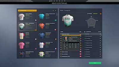 Die Teamauswahl im Karrieremodus des Pro Cycling Manager 2021. Hier steigt ihr als Manager eines Rennstalls ein oder erstellt euer eigenes Team