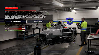 Screenshot eines kritischen Events in F1 2021. Diese zufälligen Ereignisse haben positive und/oder negative Auswirkungen auf das Team