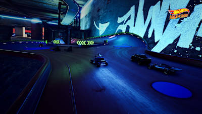 Screenshot aus Hot Wheel Unleashed zeigt eine Abzweigung auf der Strecke.