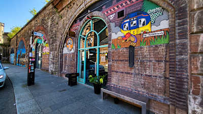 Outside the Fakie SB skate shop in Glasgow