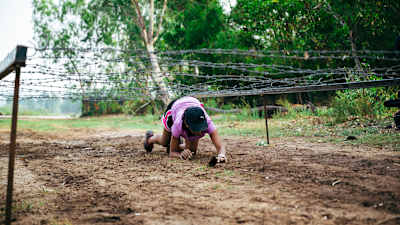 Participants during an obstacle at Wild Warrior