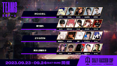 "TGS2023×CR CUP"では20名のメンバーが４チームに分かれて対戦。"ししろん"は、チーム"どぐらだけＢ"の先鋒として参戦。