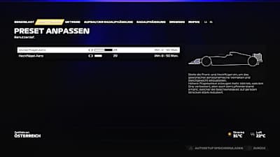 Screenshot aus F1 23 zeigt die Setup-Anpassung.